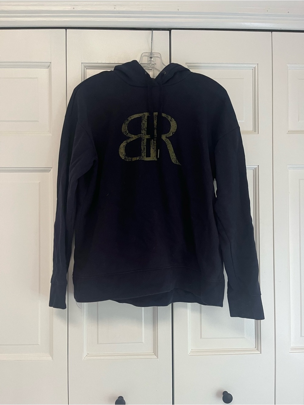 Banana Republic BR Logo Pullover Hoodie Sweatshirt Size M